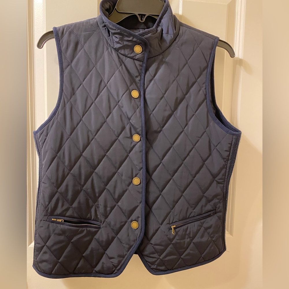 Talbots Navy Quilted Vest